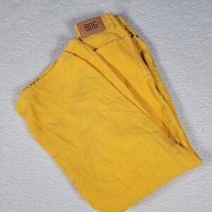 BDG Corduroy Pants Womens 26‎ Yellow High Rise Wide Leg Retro Urban Outfitters